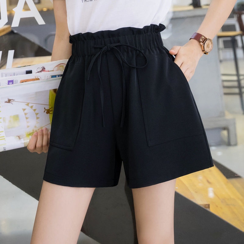 Quần Short Lưng Cao Ống Rộng Thời Trang Mùa Hè Phong Cách Hàn Quốc Mới Cho Nữ