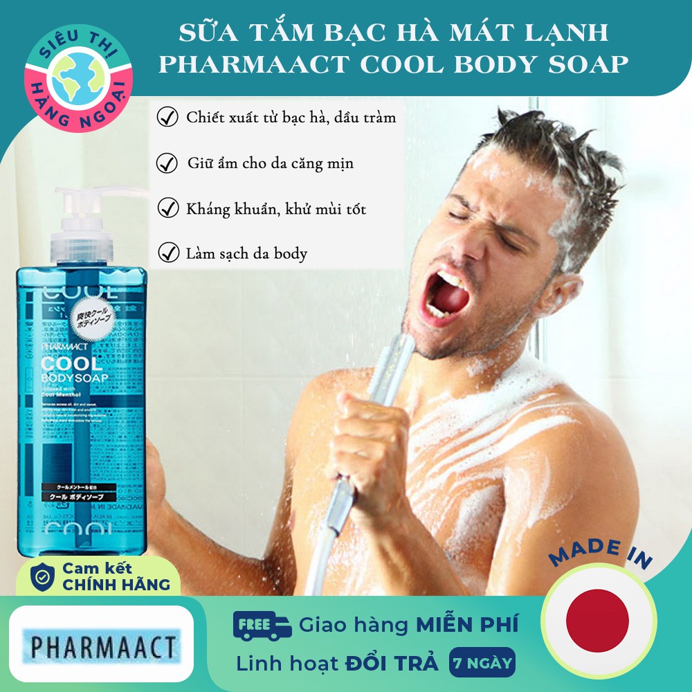 Sữa Tắm Cool Body Soap PHARMAACT 600ml [NỘI ĐỊA NHẬT]