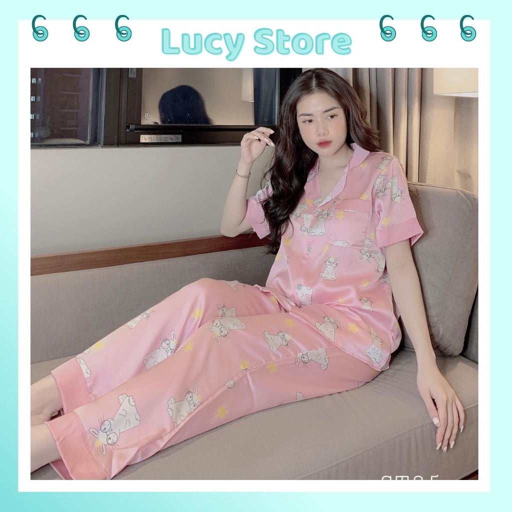 Đồ ngủ pijama quần áo mặc nhà mùa hè nữ chất lụa mango thoáng mát Lucy Store