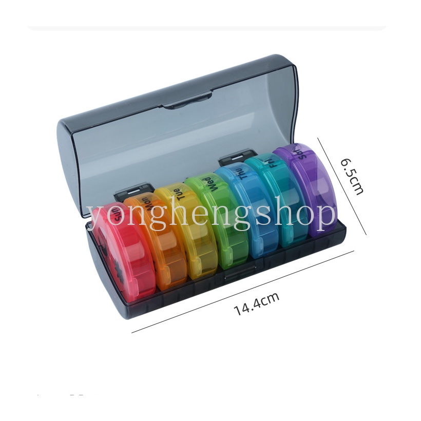 Hộp Đựng Thuốc 14 Ngăn Hình Tròn Sáng Tạo