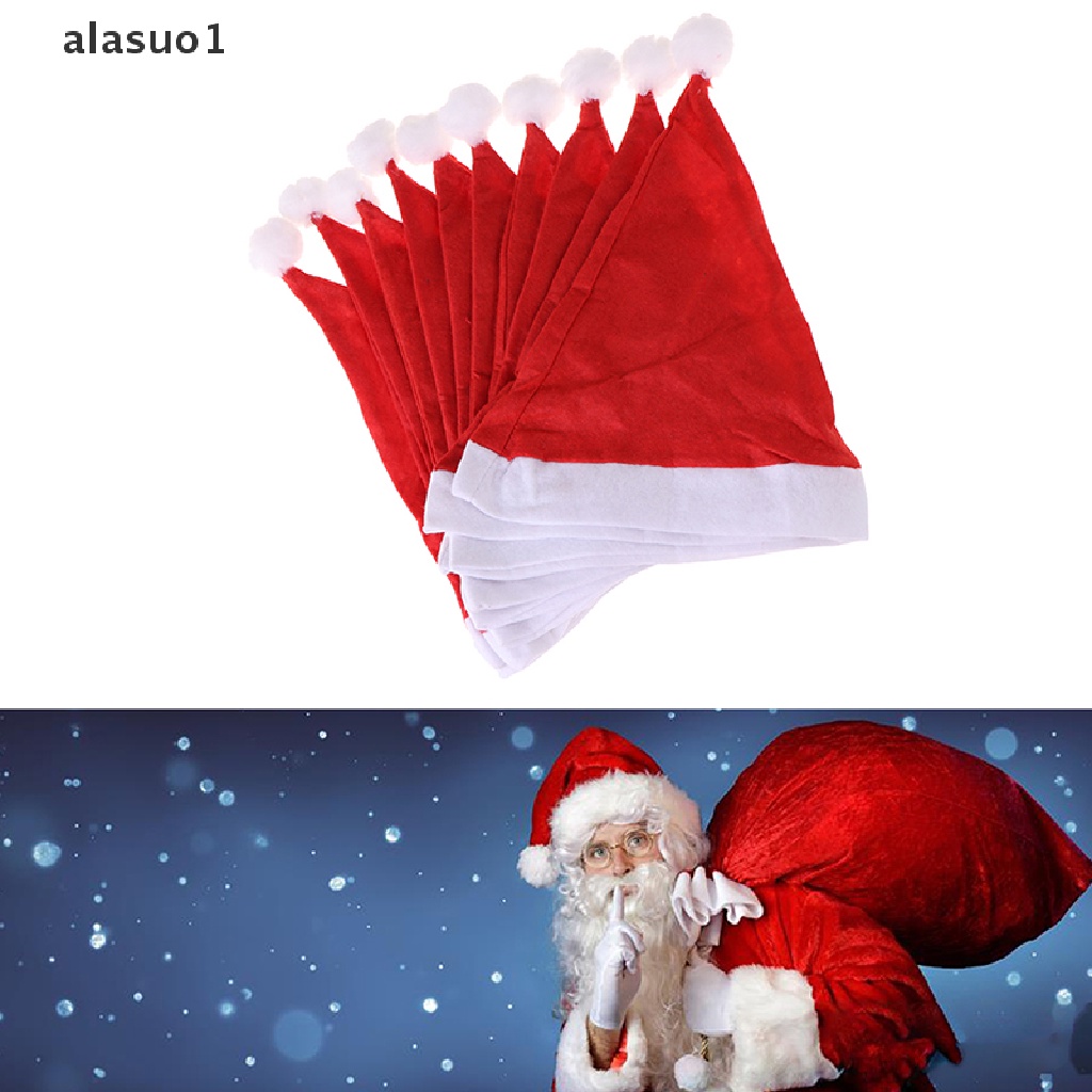 Set 10 Mũ Ông Già Noel Trang Trí Giáng Sinh Năm Mới