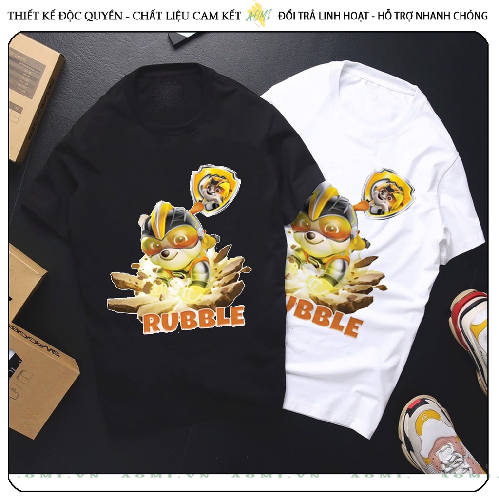 ÁO THUN Đội Chó Cứu Hộ Paw Patrol UNISEX PHÔNG ĐEN TAY NGẮN NAM NỮ GIA ĐÌNH CẶP ĐÔI SIZE TRẺ EM BÉ TRAI GÁI AOMIVN