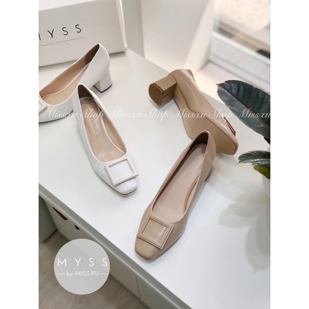 Giày nữ mũi vuông gót trụ 5cm cài khoen thời trang MYSS- CG174