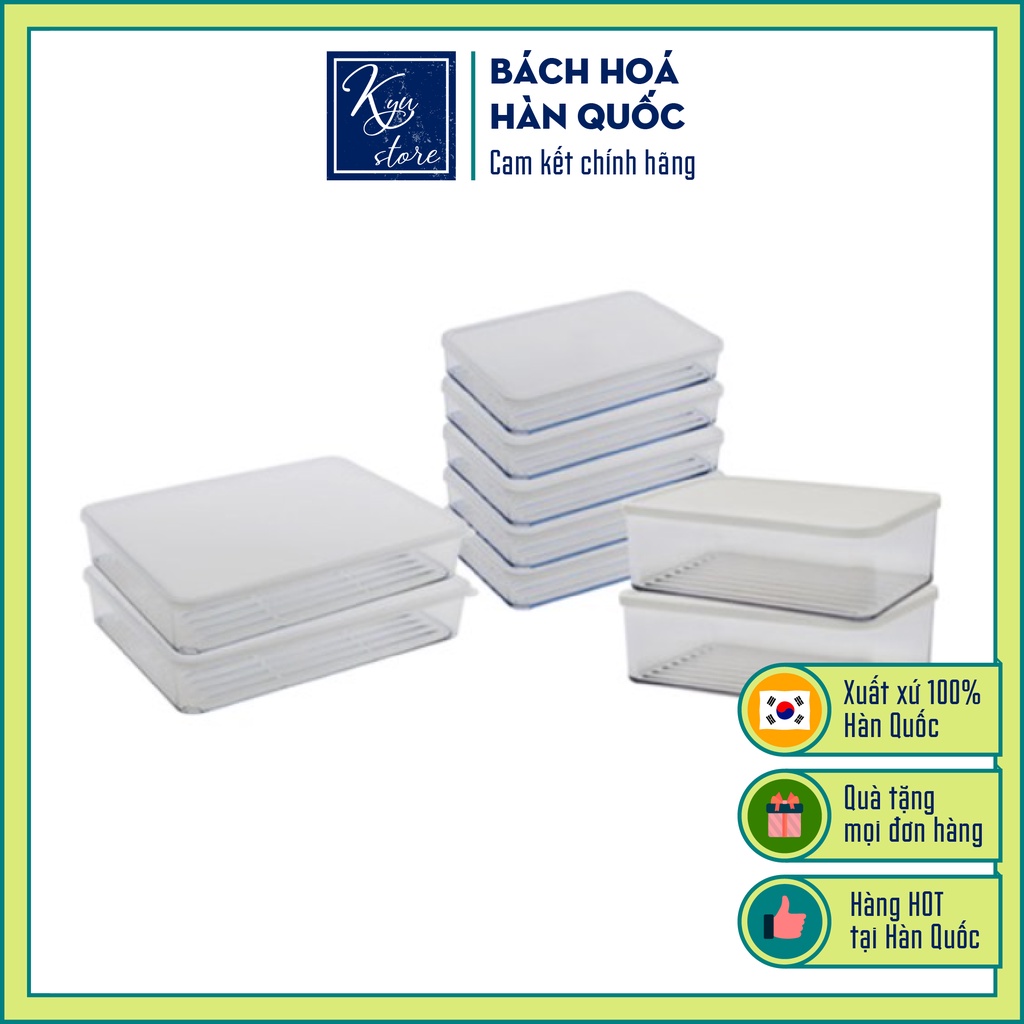 [Hàng chính hãng] Bộ 9 Hộp Trữ Đông Tủ Lạnh Hộp Đựng Thực Phẩm 3 Kích thước Chất Liệu Nhựa Cao Cấp An Toàn Có Nắp Đậy Silicook Hàn Quốc