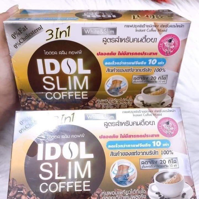 cà phê idol ,idol 3in1-Cafe giảm cân -idol slim -hàng chuẩn - Thái Lan- Hộp 10 gói x 15g