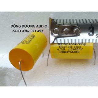 TỤ PHÂN TẦN LOA TREBLE 4.7MF 250V VÀNG TRÒN - TU 4.7MF250V