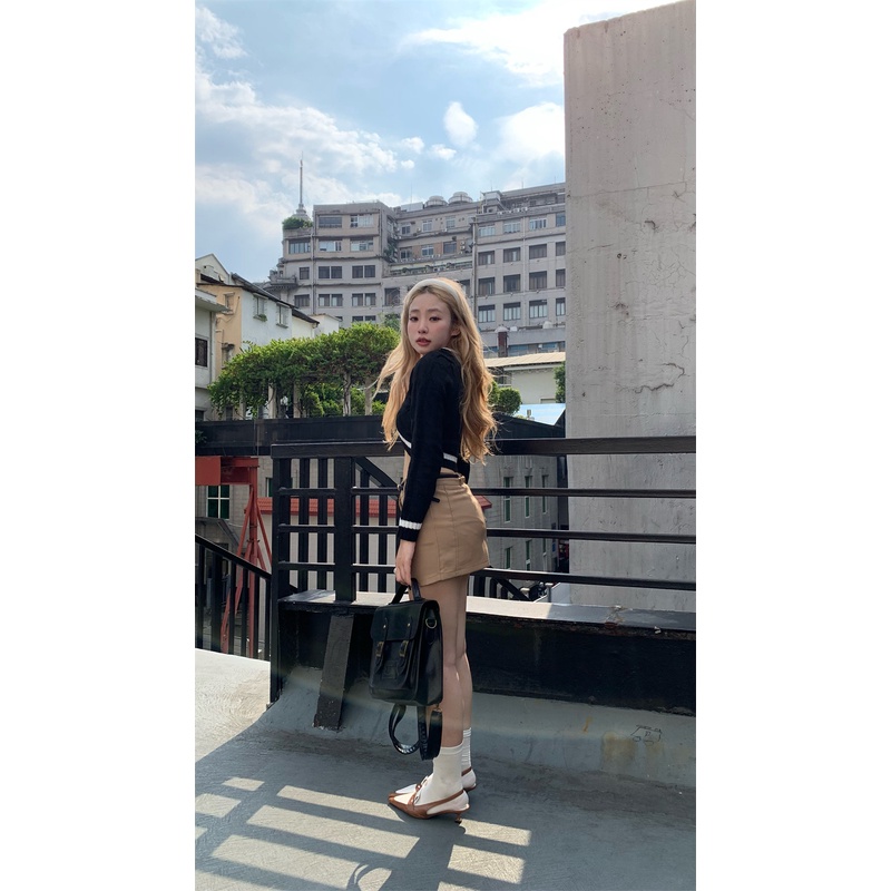 Áo Dệt Kim Lửng Eo Cao Thời Trang Vintage Cho Nữ