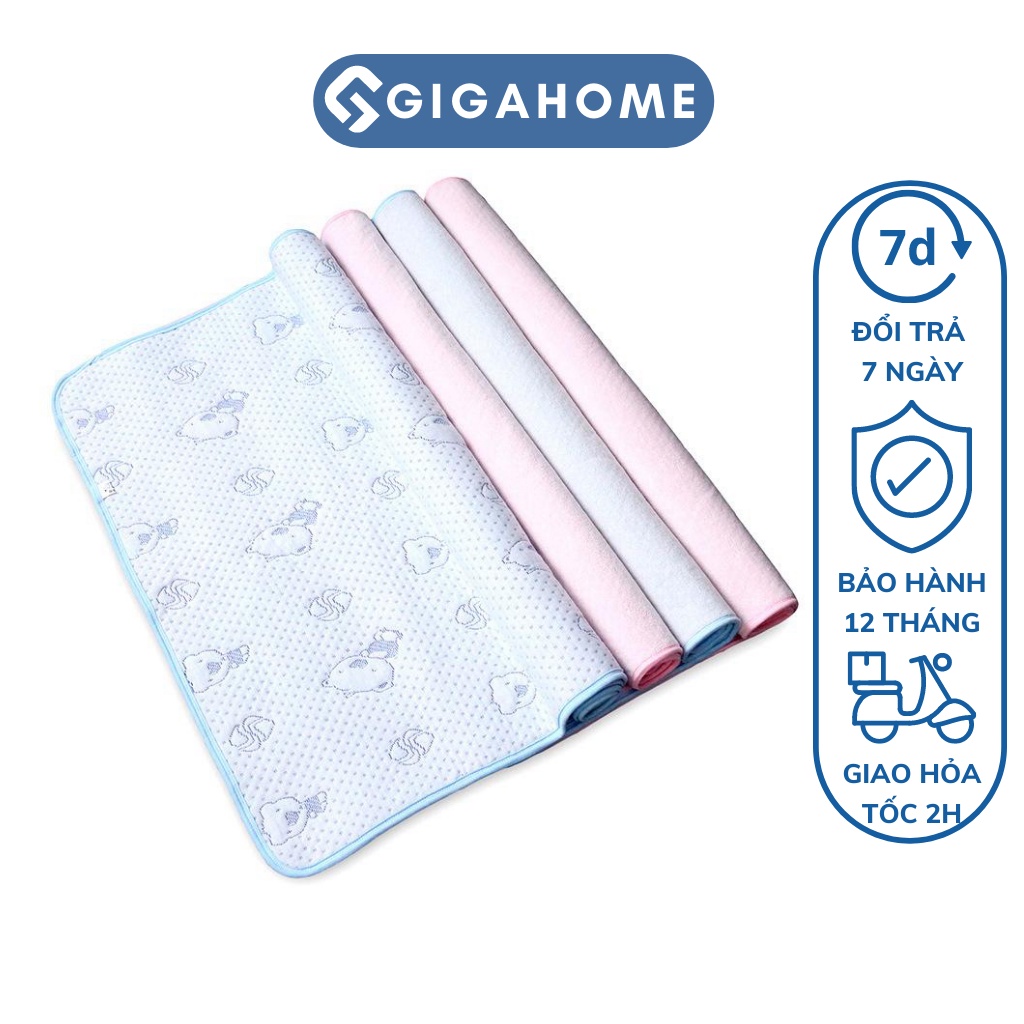 Tấm Lót Chống Thấm 4 Lớp GIGAHOME Cho Bé Sơ Sinh, Thoáng Khí 50x70cm 5922