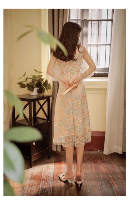 [Ảnh thật/Order] Sườn xám cách tân tiểu thư. Sườn xám pha ren xẻ tà ôm body | BigBuy360 - bigbuy360.vn