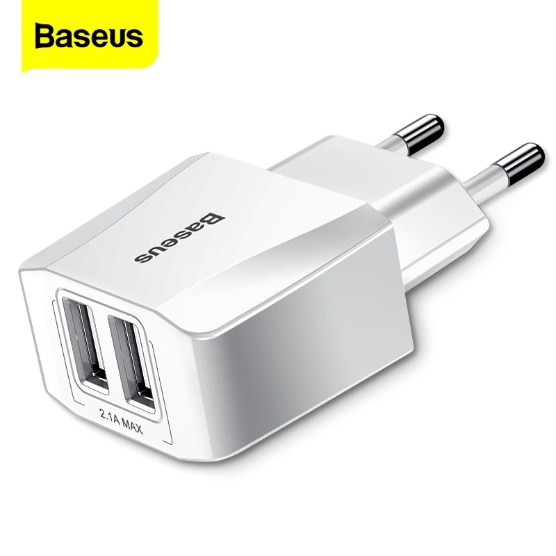 Củ Sạc Nhanh Baseus 2 Cổng USB Cho iPhone XS Max X 8 Samsung S10 S9 Xiaomi Mi