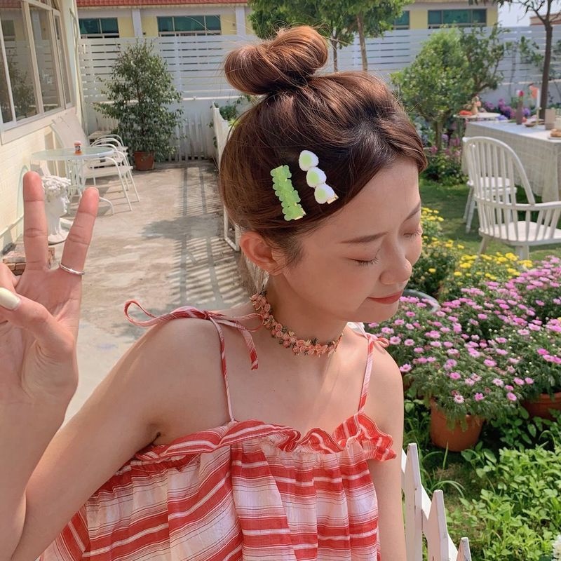 Set 2 kẹp tóc We Flower hình kẹo / gấu / cầu vồng dễ thương xinh xắn cho bé gái