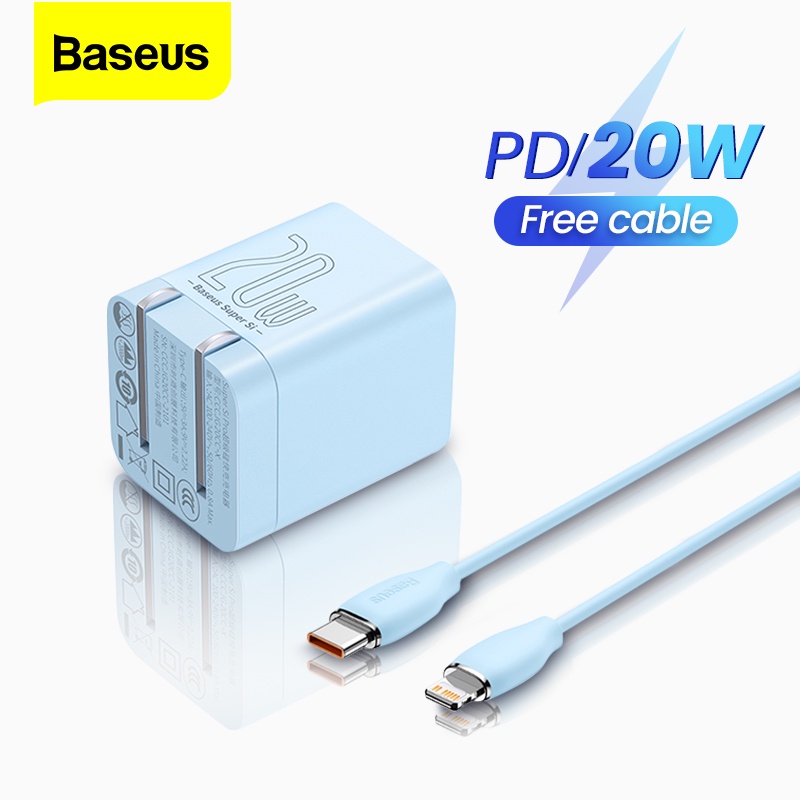 Bộ sạc nhanh Baseus Super Si Pro 1C 20W có cáp Type C sang Lightning iPhone