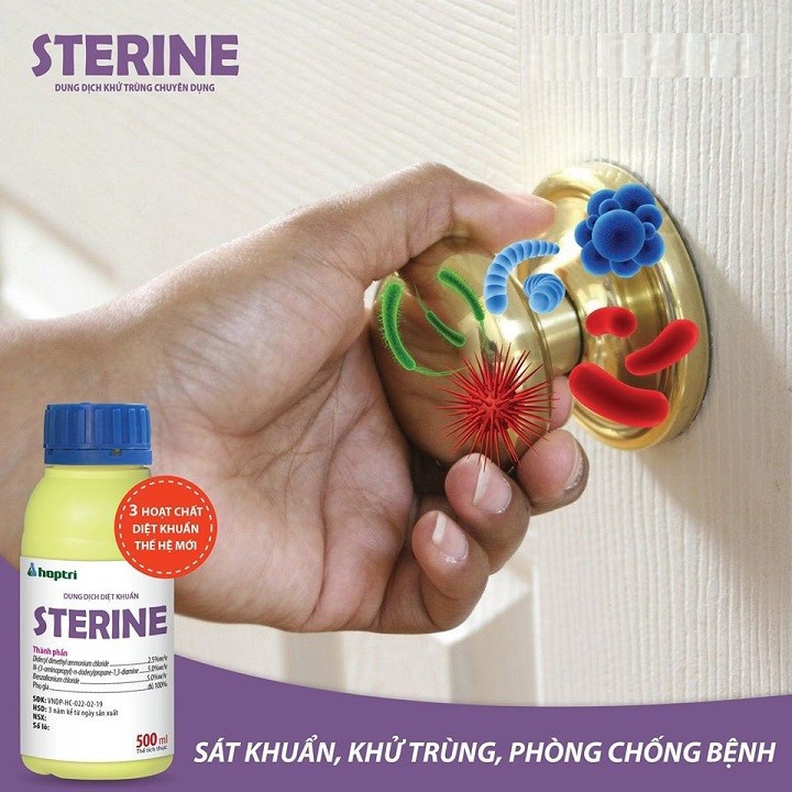 Dung dịch khử trùng và diệt khuẩn chuyên dụng Sterine 500ml