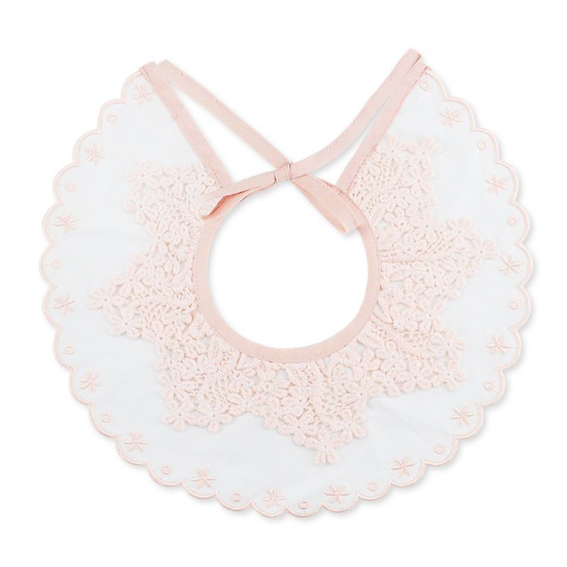 Yếm Ăn Vải Ren Hoa Hình Tròn Toàn Diện Dành Cho Bé