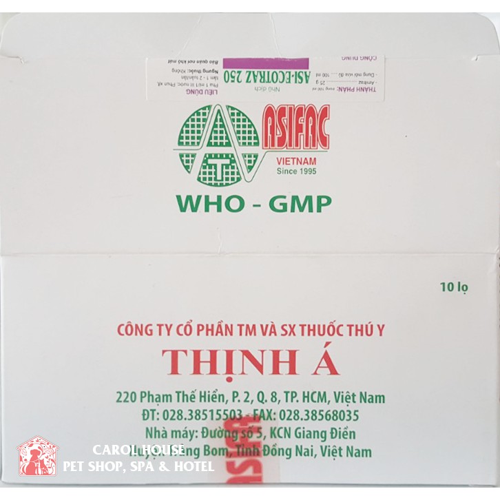 Dung Dịch Pha Tắm Ecotraz 250 chai 10ml Giúp Diệt Ve, Ghẻ, Bọ Chét An Toàn 100%