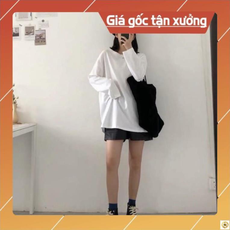 Áo Thun Trơn Tay Dài UNISEX Basic Long Tee 8 màu da cá form thụng nam nữ ˇ . # XẢ