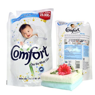 Nước xả vải cho bé Comfort Đậm đặc cho Da nhạy cảm túi trắng 1,8lít