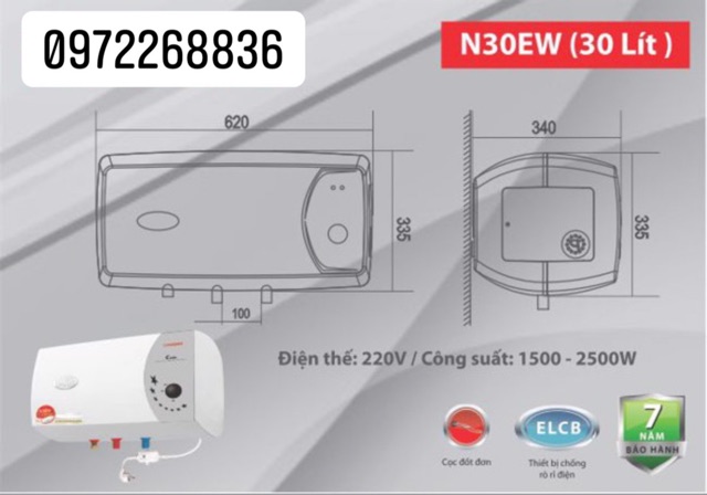 Bình nước nóng Picenza 30EW 30L