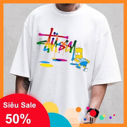 Áo tay lửng Simpson Stussy phun sơn unisex