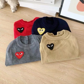 ÁO LEN PLAY HEART cho thú cưng (áo len cho chó mèo, có size cho pug, bull, corgi,..)