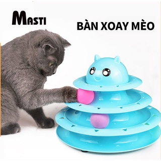 Hình ảnh MASTI Đồ chơi bàn xoay 3 tầng lăn bóng tương tác dành cho mèo, Đồ chơi thú cưng, đồ chơi cho mèo LI0200