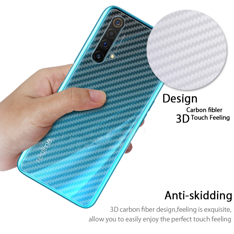 5 Miếng dán mặt lưng cacbon cho Realme Narzo 50i Prime 50A 50 GT Neo 3 GT2 Pro 2 XT X2 X50 30A Chống Bám Vân Tay bảo vệ