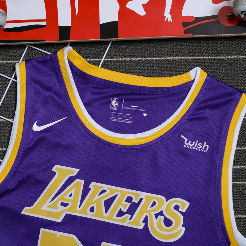 Nike NBA Los Angeles Lakers Kobe No. 24 Basketball Clothes Vest Summer Purple Yellow (Size: S-2XL)