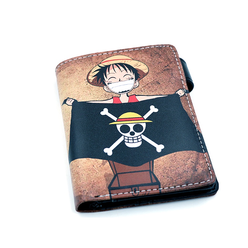 Ví Ngắn Gập Đôi In Hình Cờ Đầu Lâu Cướp Biển Luffy One Piece