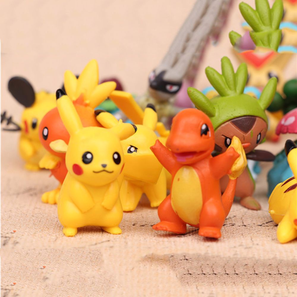 LOMBARD Mini Pokemon Action Figure 24pcs/set Cartoon Pikachu Anime Toys Cute Decoration toys 4-5cm Kids Christmas Gifts Anime Model