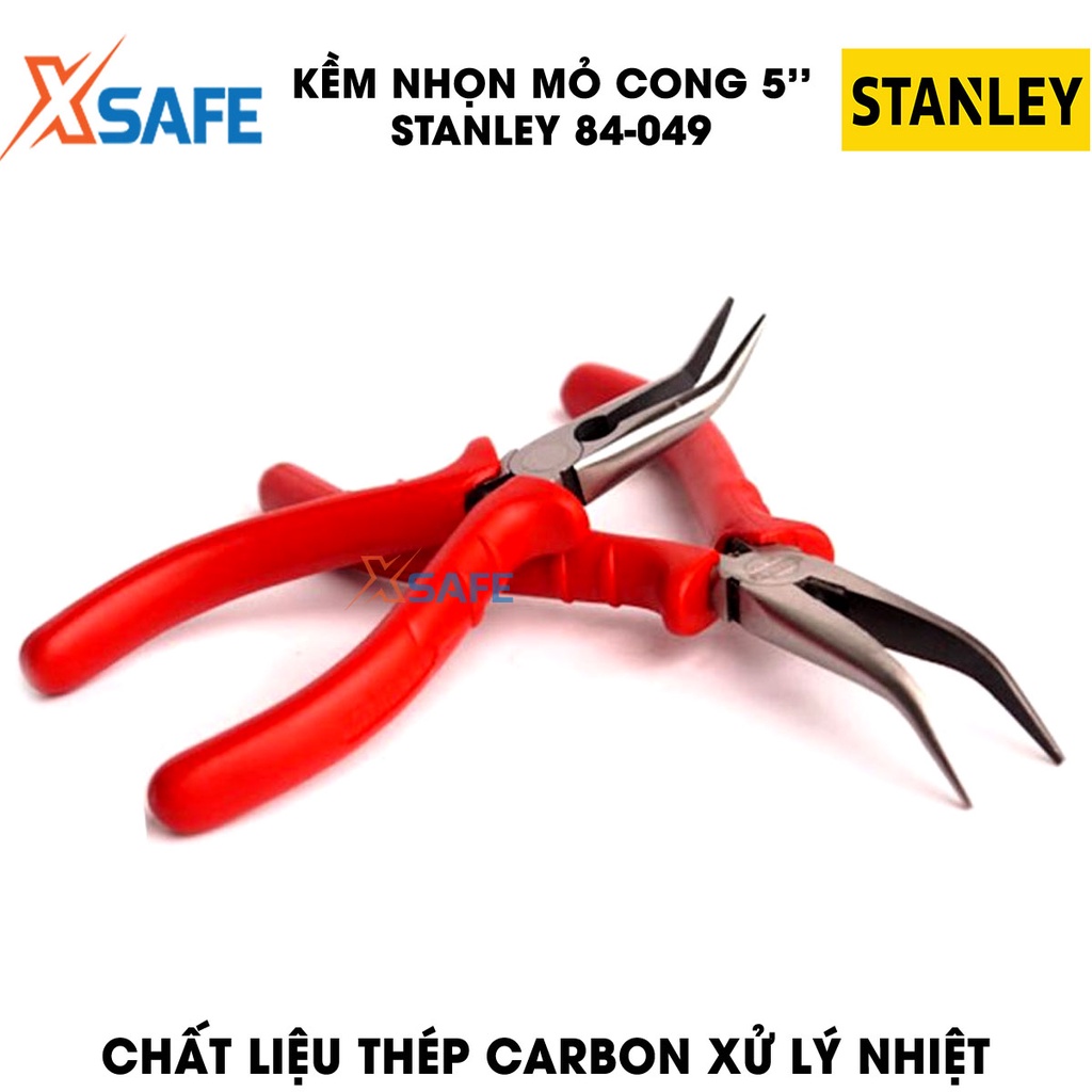 Kềm nhọn mỏ cong STANLEY gia công thép carbon Kìm Stanley nhỏ gọn vừa tay, khả năng chịu lực chịu nhiệt tốt
