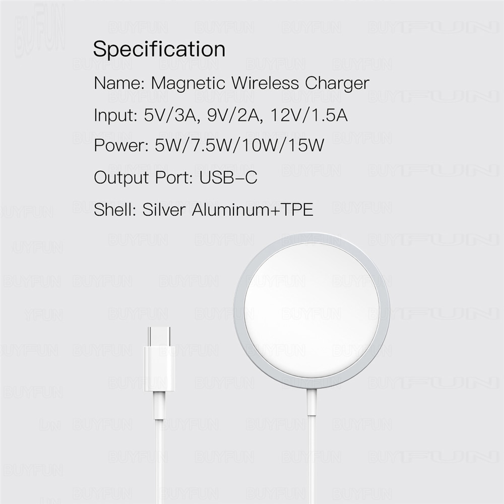 Magsafe Bộ sạc không dây từ tính ban đầu 15W Max 12pro Qi cho iPhone 12 Pro Bộ sạc không dây từ tính ban đầu 15W cho iPhone 12 Pro