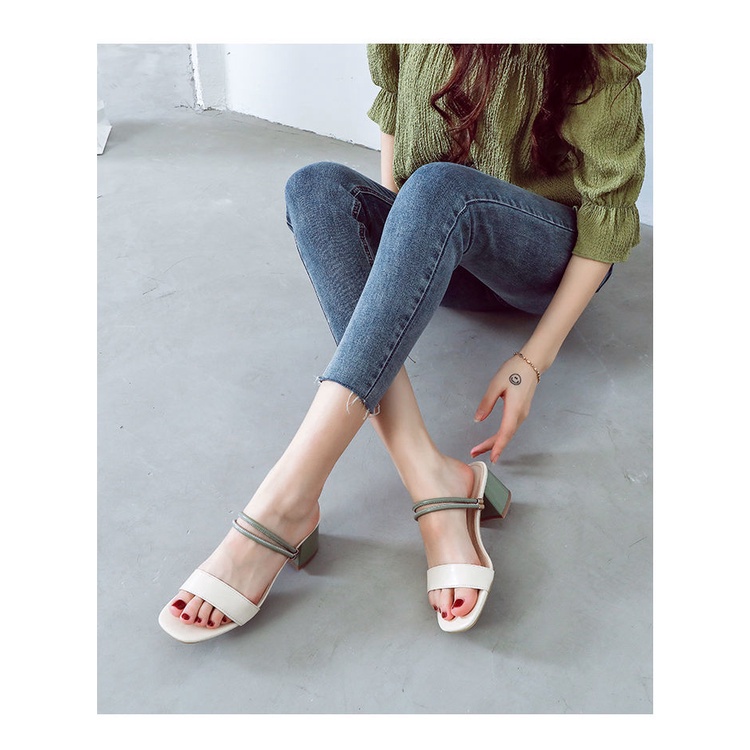 Giày Cao Gót CK Gót Vừa Đa Năng Mùa Hè Cho Nữ