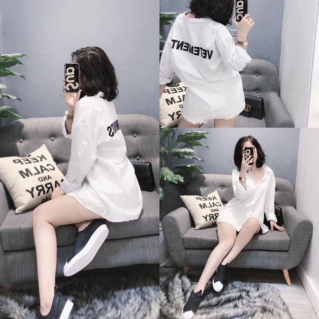 Áo sơ mi pha chữ lưng hàng siêu hot