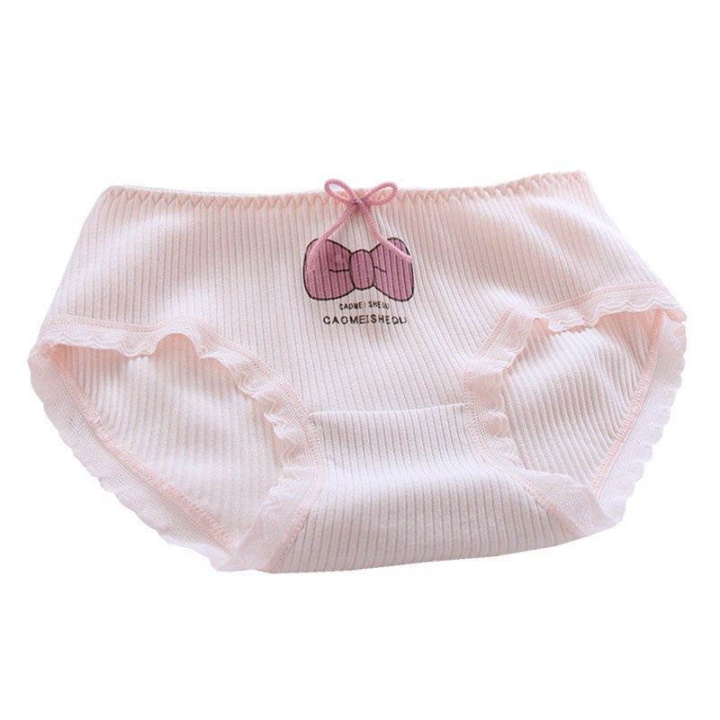 Quần Lót nữ Cotton gân tăm dễ thương cao cấp thoáng mát kháng khuẩn mẫu 3125