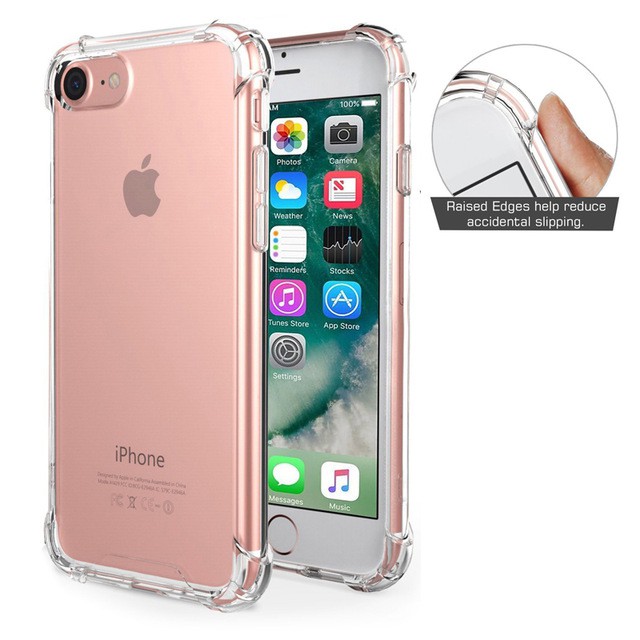 Ốp lưng chống sốc iphone 6 7 8 x 11, ốp điện thoại ip chống va đập silicone trong suốt, cắm sạc thoải mái ko bị cấn