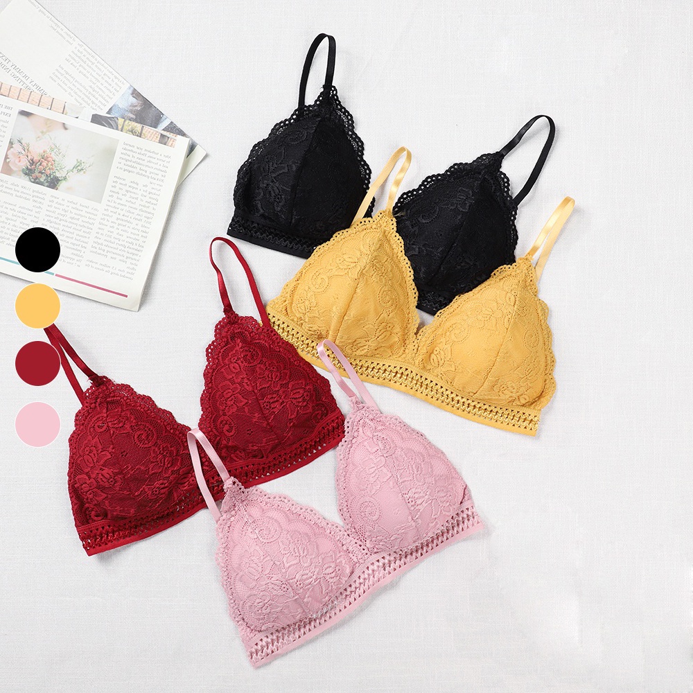 Áo Bra UNDERCOOL không gọng đệm rời phối ren đơn giản