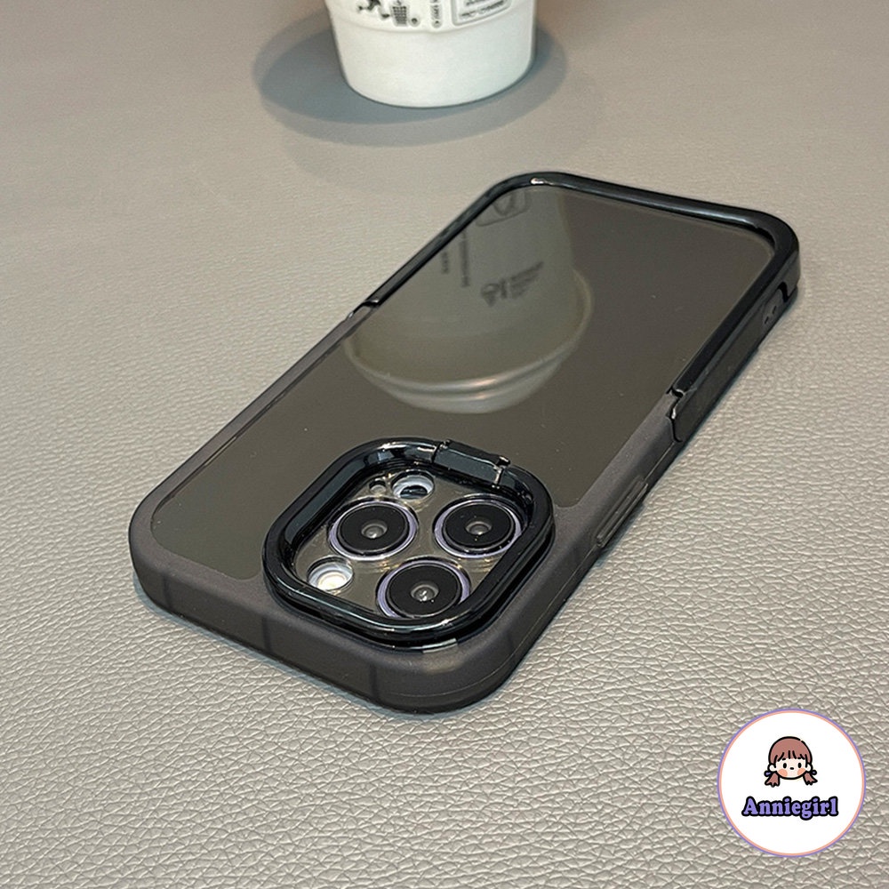 Ốp Điện Thoại TPU Mềm Trong Suốt Chống Trầy Có Giá Đỡ 2 Trong 1 Cho IPhone 13 12 11 Pro Max