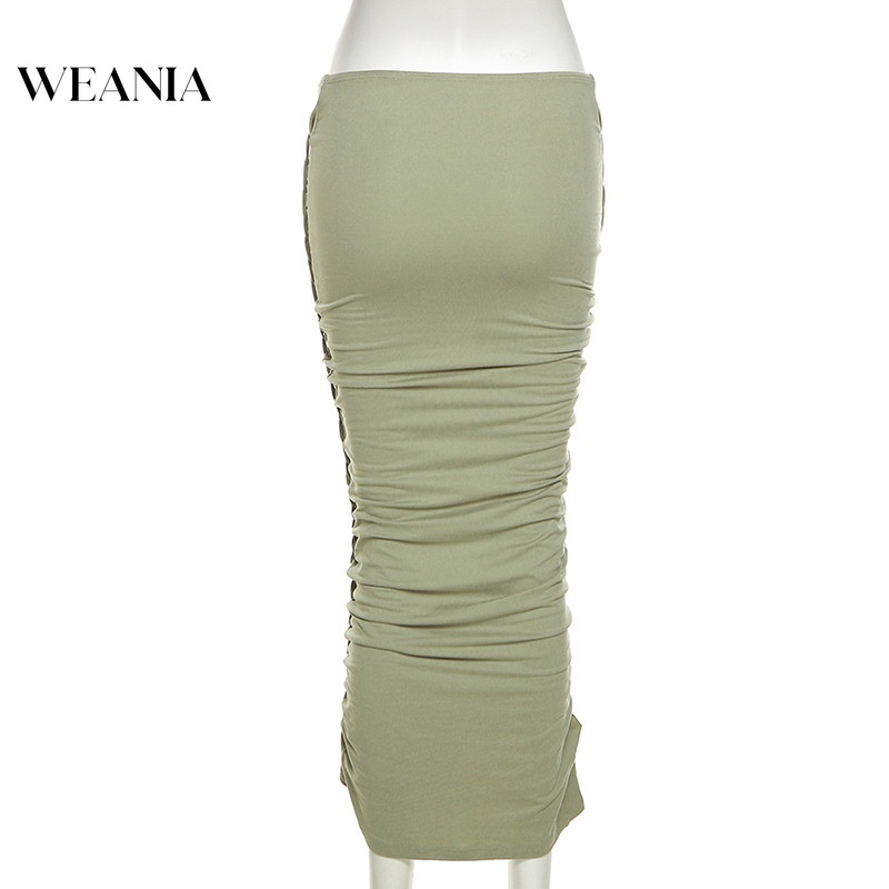 Chân Váy Dài Xếp Ly Phối Dây Thắt Bên Hông Kiểu Dáng Quyến Rũ