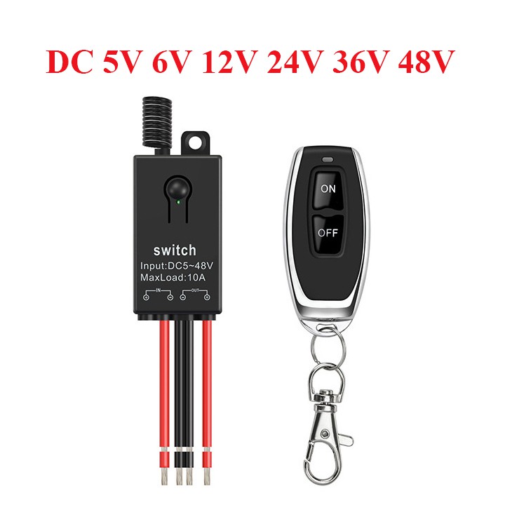 Bộ công tắc điều khiển từ xa 5V 6V 12V 24V 36V 48V Dc dùng điện 1 chiều