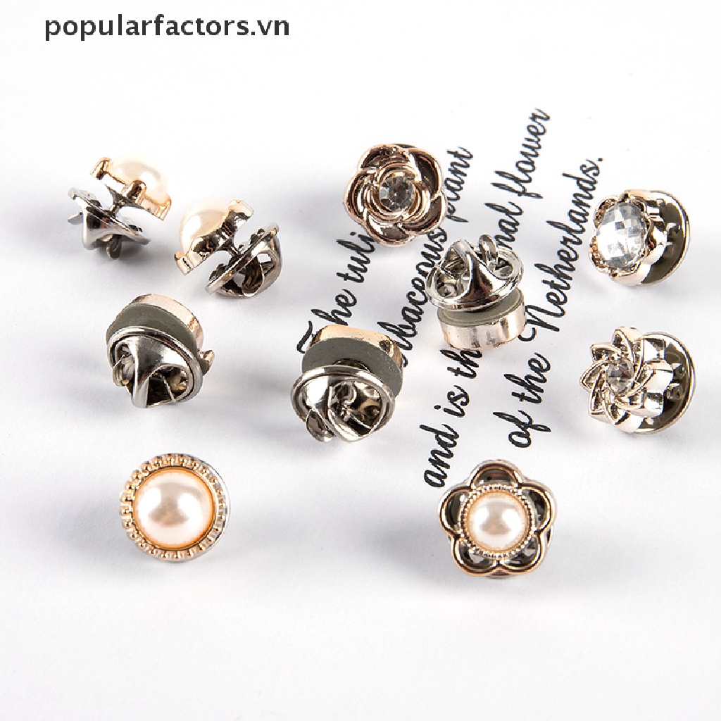 Set 10 Ghim Cài Áo Đính Đá / Ngọc Trai Nhân Tạo Thời Trang