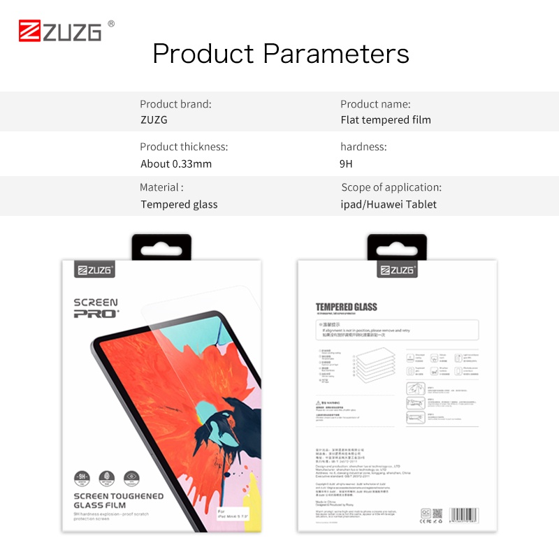 Kính cường lực iPad chính hãng Full Box ZUZG