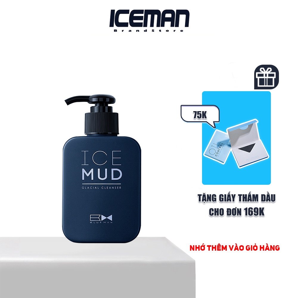 Sữa Rửa Mặt Dành Cho Nam  Ice Mud BLUEMAN - Làm Sạch Dầu Và Bã Nhờn 170ml