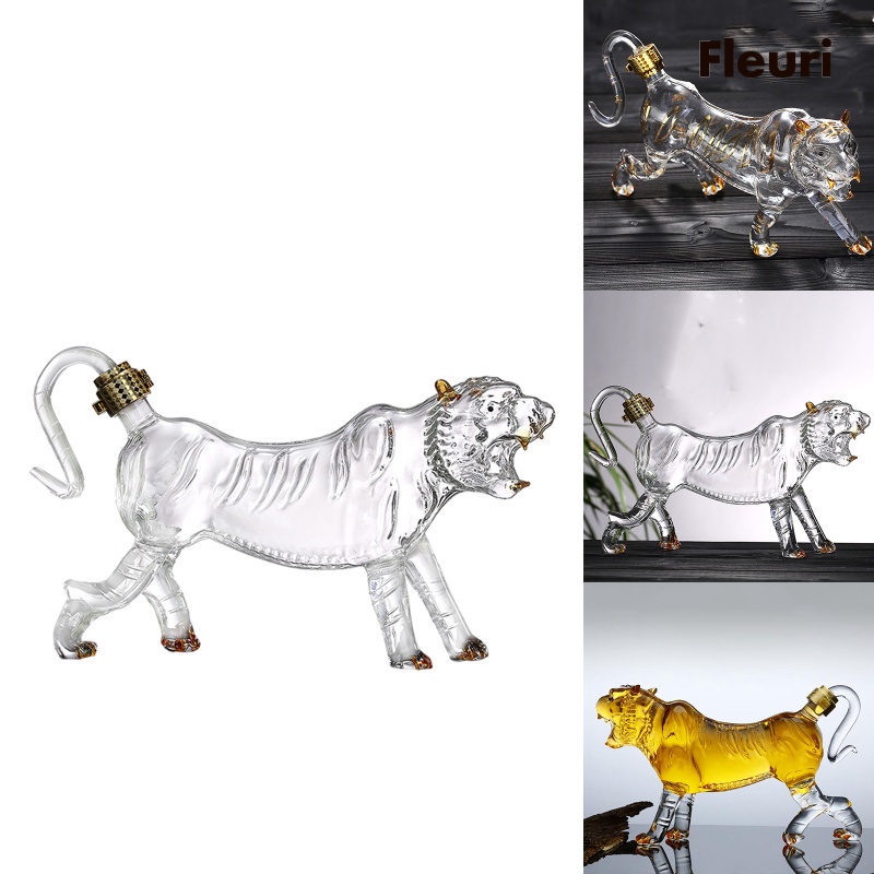 Dụng cụ sục khí rượu hình con hổ bằng kính