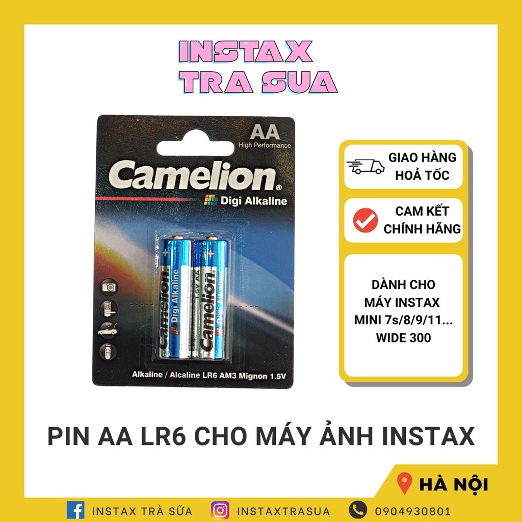 PIN 2AA camelion - Bộ 2 viên (dành cho Instax Mini 8/ Mini 9/ Mini 11/ Wide 300)