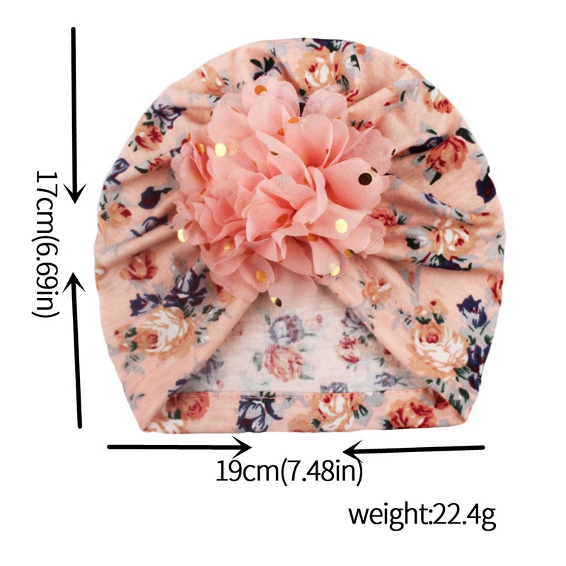 Mới! Mũ Trùm Đầu Mềm Co Giãn In Họa Tiết Hoa Cho Bé Gái