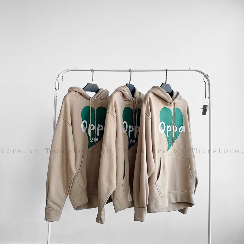 Áo hoodie nam nữ,in chữ Oppa form rộng