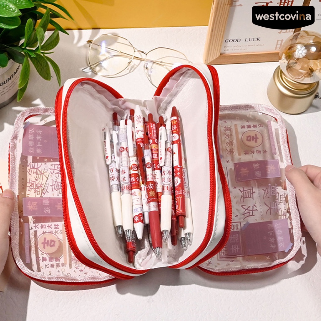 [Hot]✍Túi Đựng Bút PVC Phong Cách Năm Mới Trung Hoa Dễ Thương Cho Học Sinh