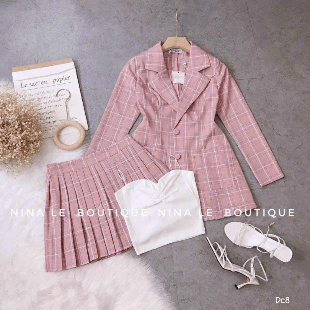 (Free ship) Mẫu Bán Chạy Nhất -- Sét Ford Lót Cotton Áo Blaser Phối Váy Làm Các Anh Lo Lắng UP VLTN Shop