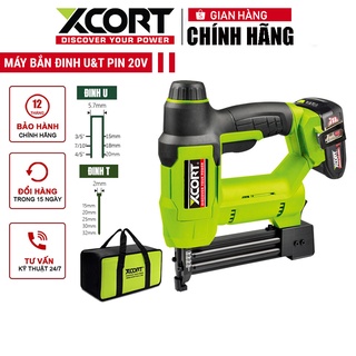 Máy bắn đinh pin 20v xcort model xdc21-232d sử dụng đinh u và t