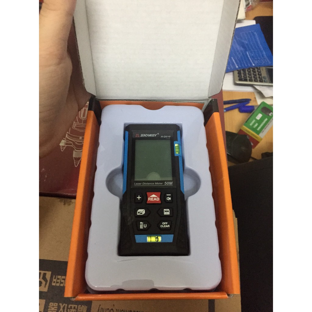 Máy Đo Khoảng Cách Laser Bằng Tia SNDWAY SW-M50; Thước Đo Khoảng Cách Laze SND WAY Đo Tối Đa 50 Mét Nhập Khẩu Chính hãng